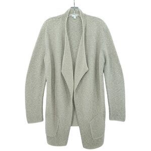 J. Jill Beige Draped Cardigan Open Front, Size M